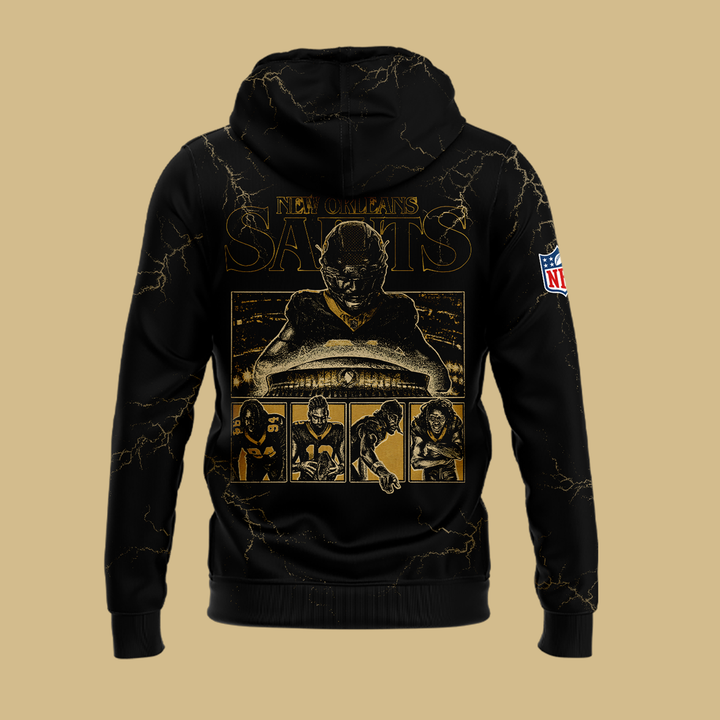 New Orleans Saints black uniform 2025 hoodie