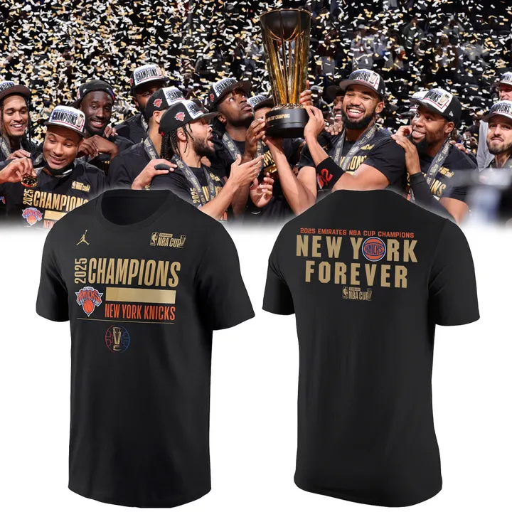 Special New York Knicks 2025 NBA Cup T-Shirt