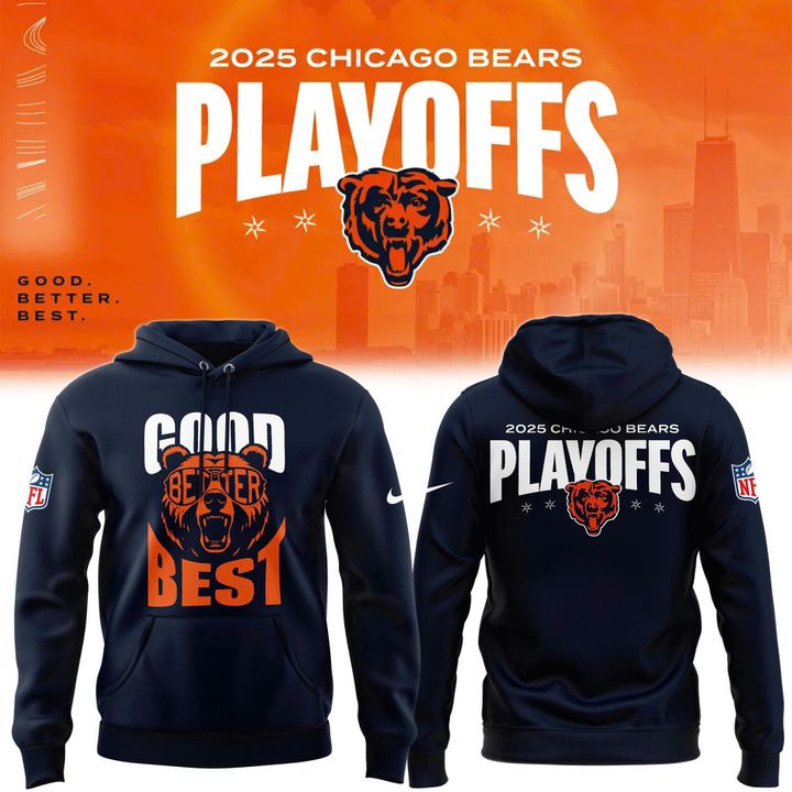 Men's Navy Chiago Bears 2025 Playoffs Special Hoodie