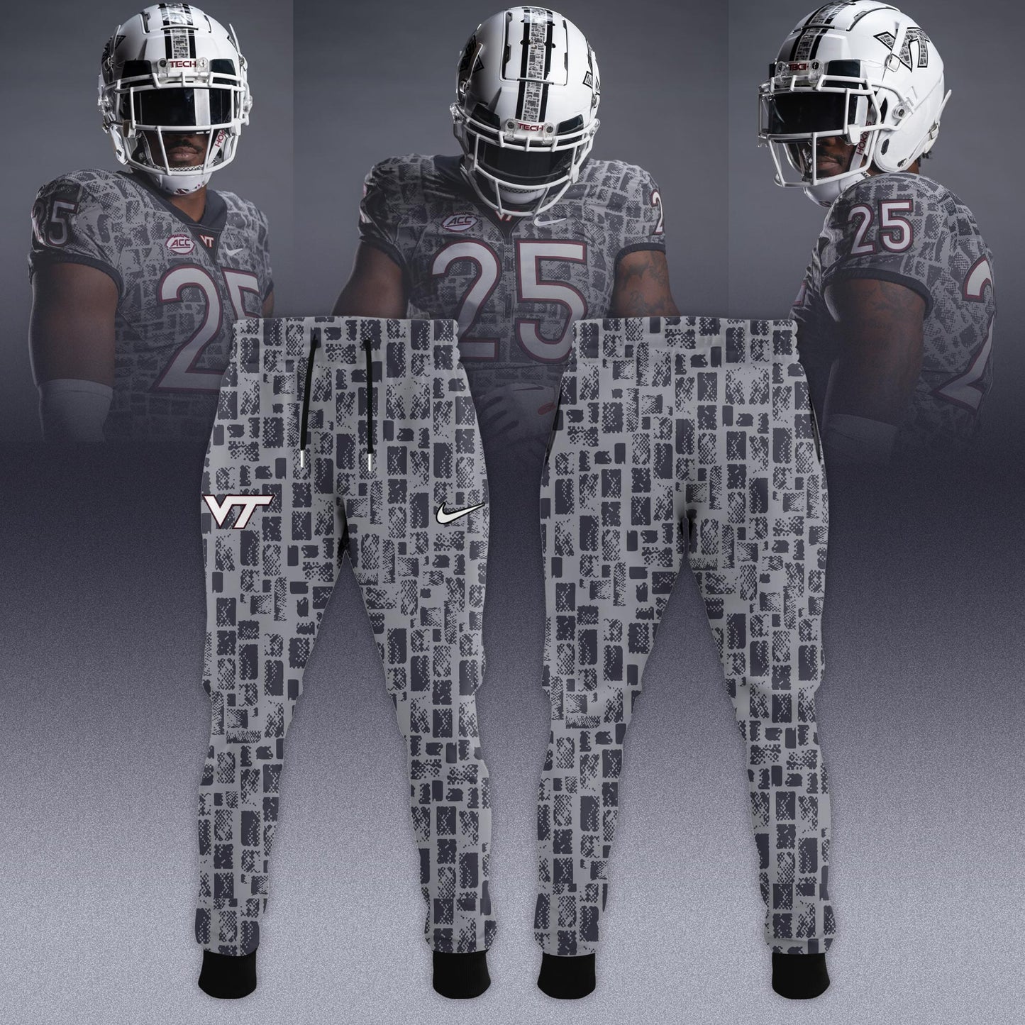 Virginia Tech Hokies 2025 Gray Camo Limited Edition Custom Jersey