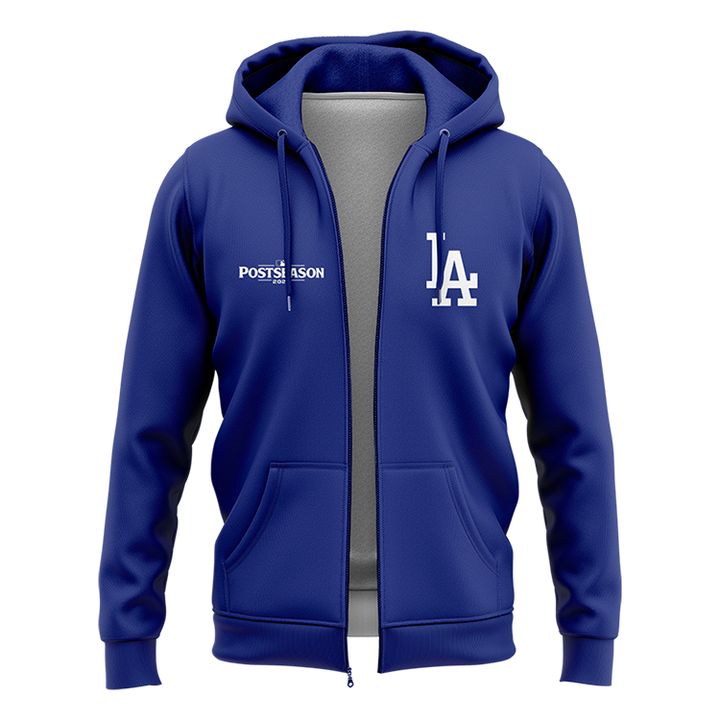 Special New Angeles Dodgers Royal 2025 Postseason Locker Room ZipHoodie