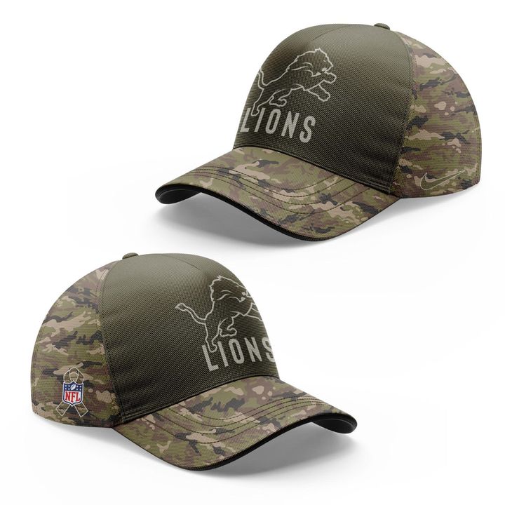 Men's Detroit Lions Nike Olive/Camo 2025 Salute to Service Sideline Hoodie