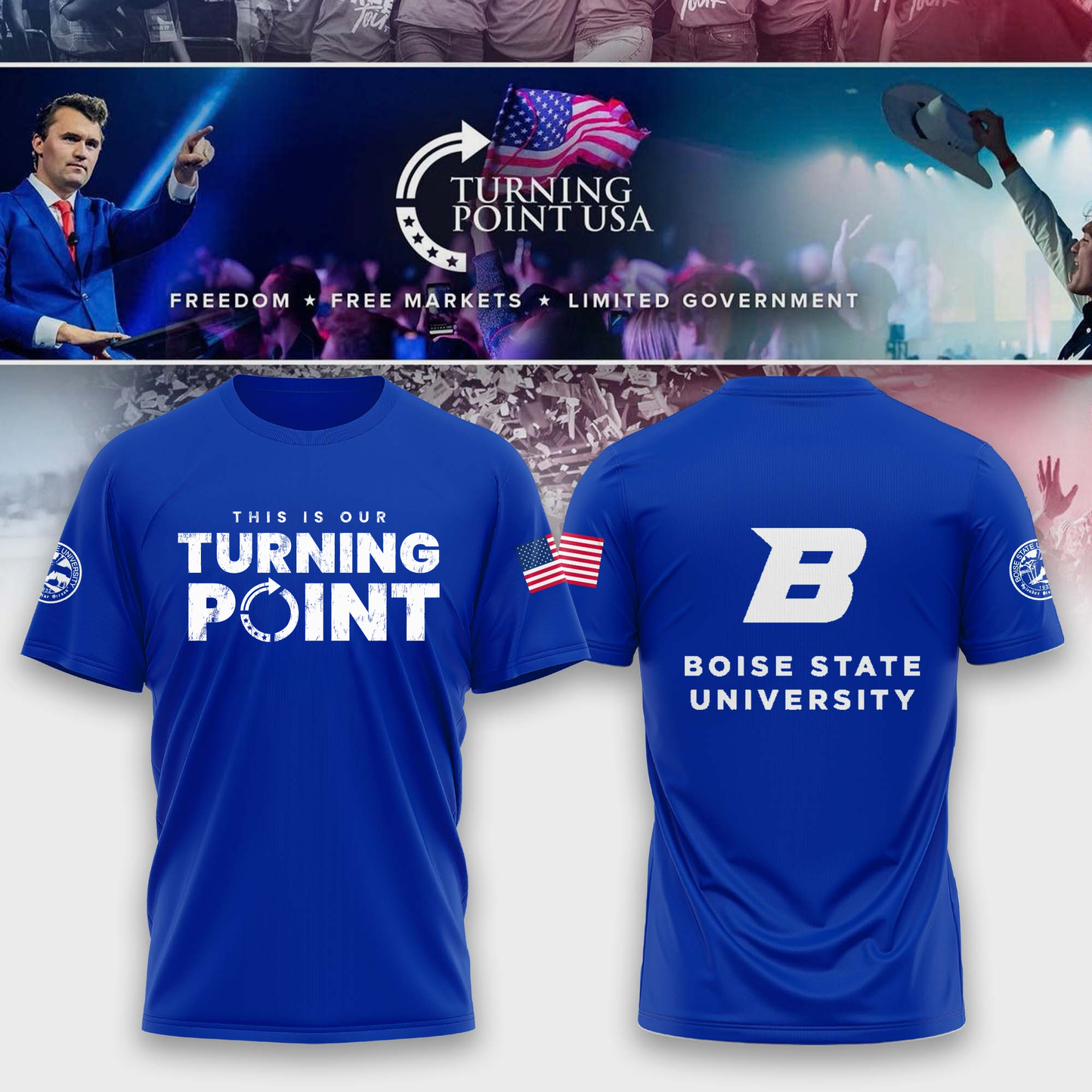Limited Edition Boise State University x Turning Point USA T-Shirt