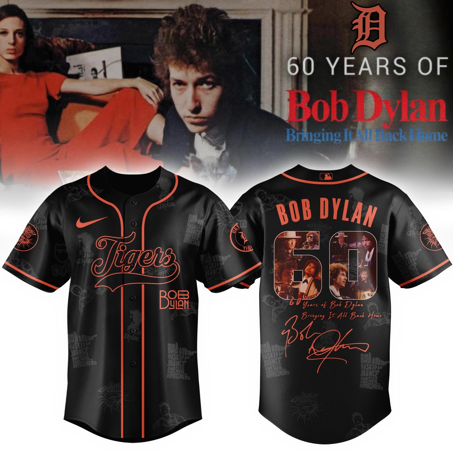 D Tigers x Bob Dylan 60th Bringing It All Back Home (1965–2025) Jersey Editions Limited +Selling Out Fast