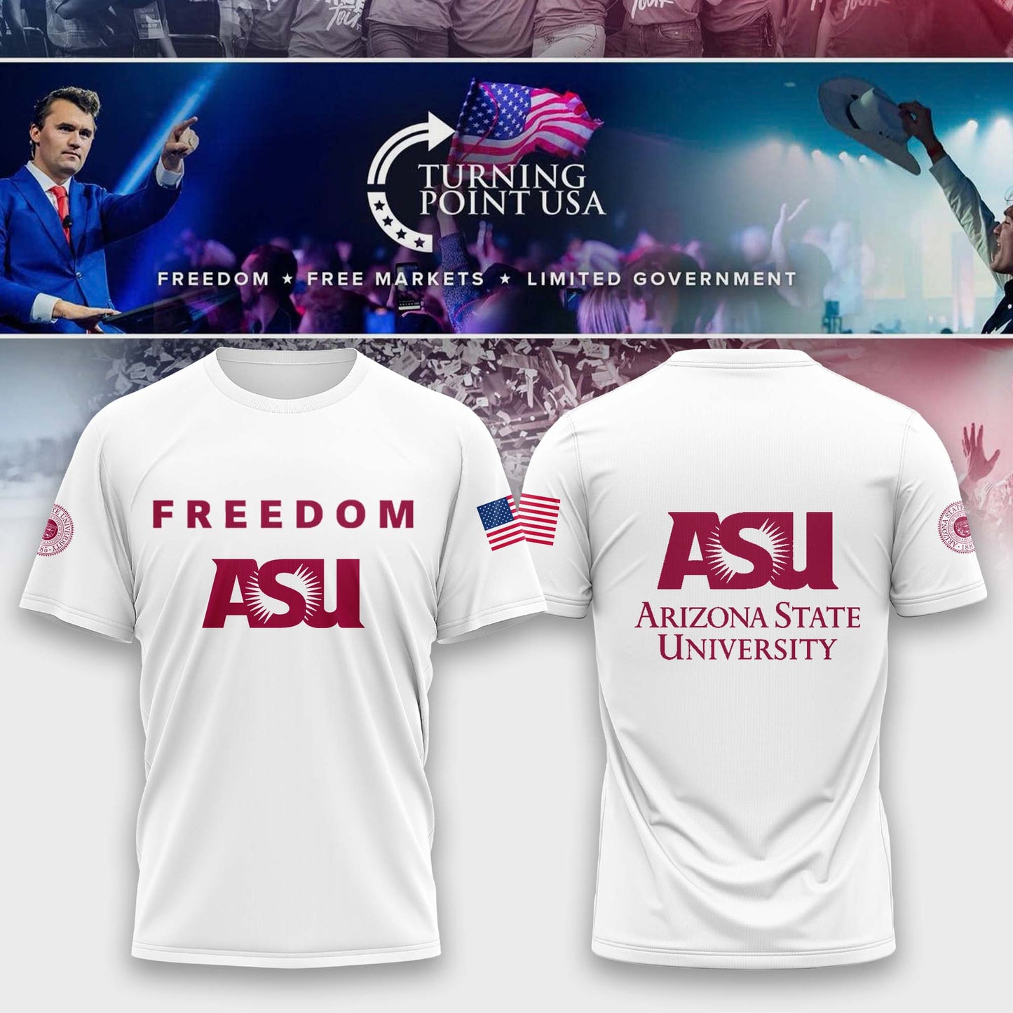 Limited Edition Arizona State University x Turning Point USA T-Shirt