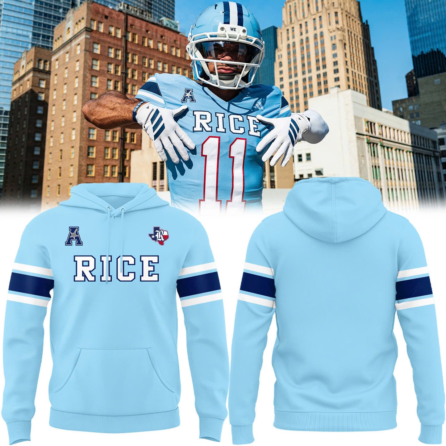 Special New Uniform Rice Football Hoodie 2025 v2