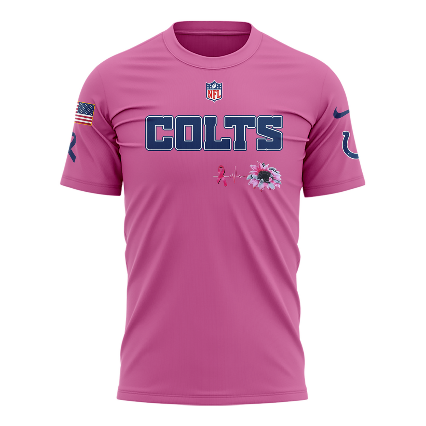 Limited Edition Indianapolis Colts Breast Cancer Awareness Pink Tshirt 2025