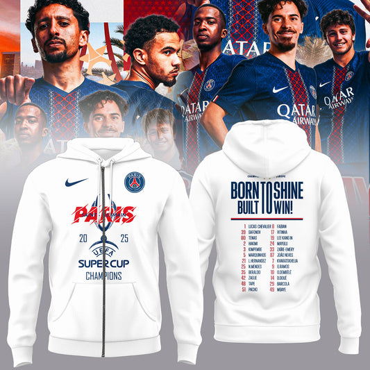 PSG – UEFA SUPER CUP CHAMPIONS 2025 Zip Hoodie