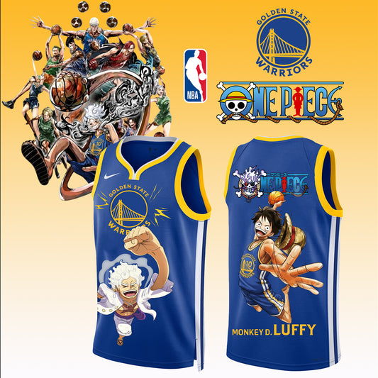 _ONE PIECE × NBA Golden State Warriors 2025 Jersey 3
