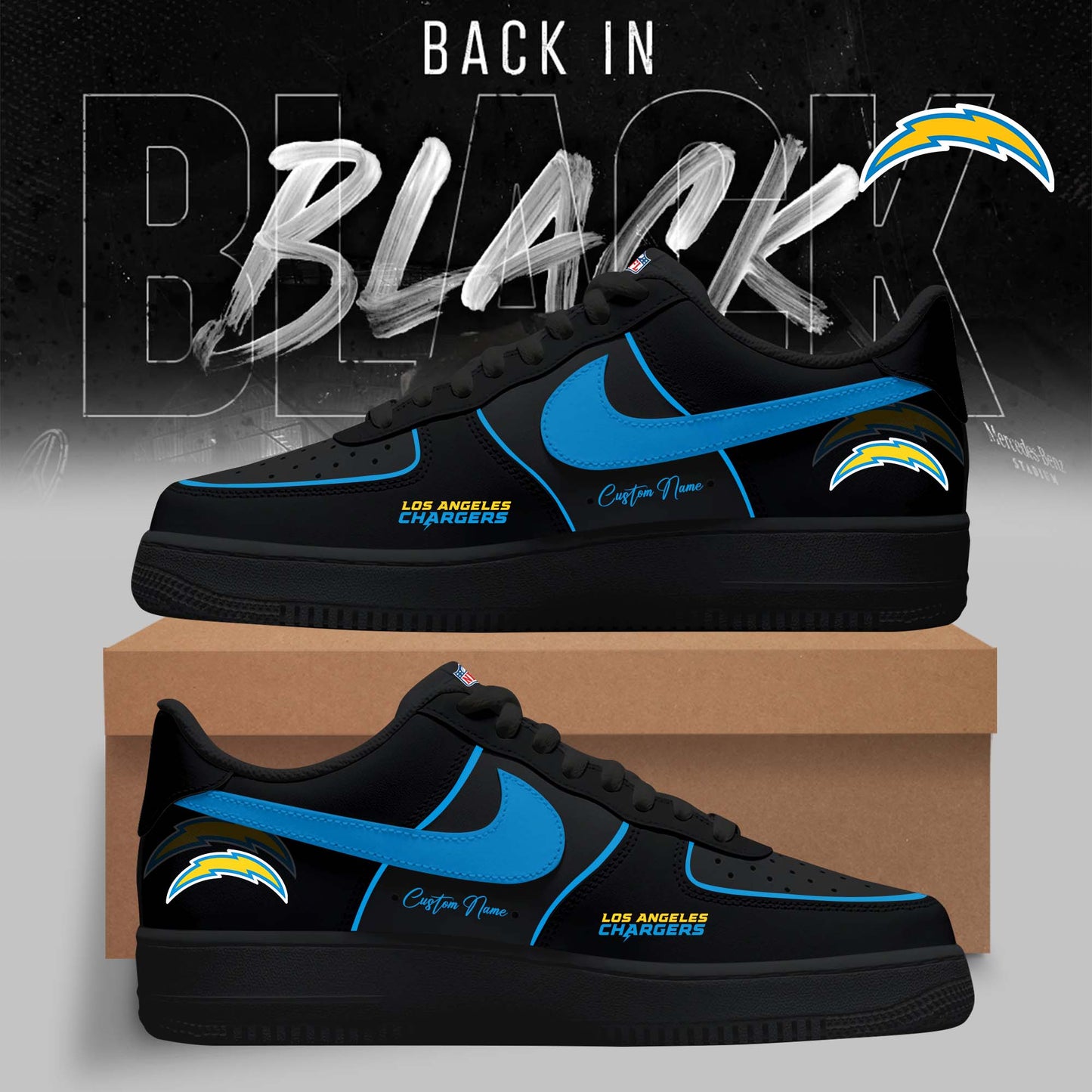 Los Angeles Chargers – 2025 Back In Black Limited Edition AF1