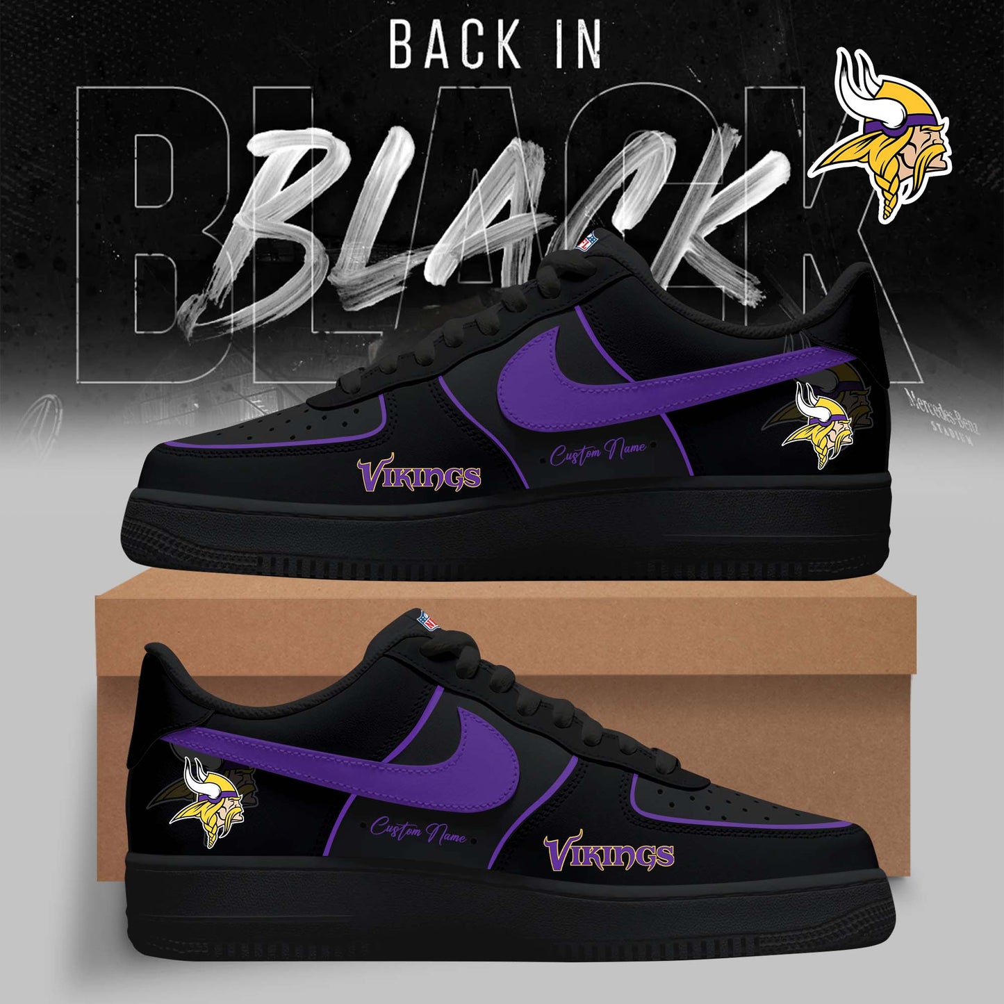 Minnesota Vikings – 2025 Back In Black Limited Edition AF1