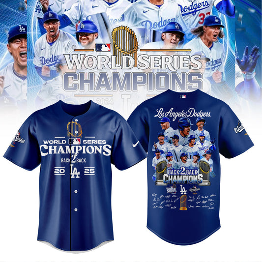We Rule October LA Dodgers 2025 World Series Champions Baseball Jersey - Blue - Unisex