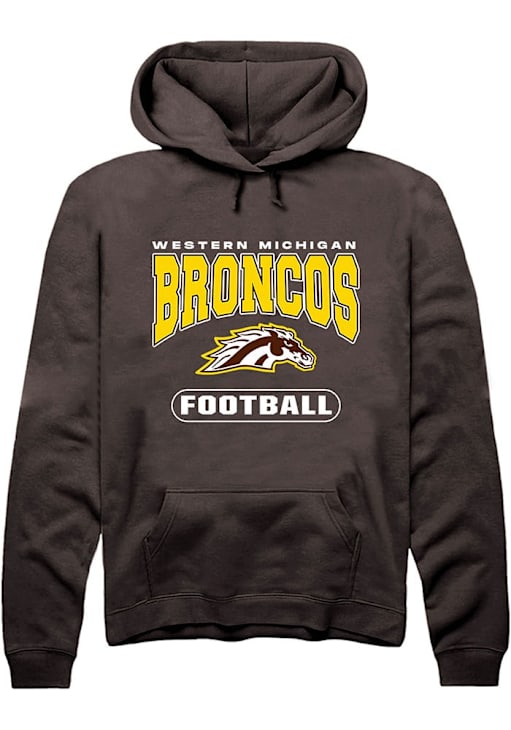 Mens Western Michigan Broncos Brown Summit Sportswear Football Logo Hooded Sweatshirt