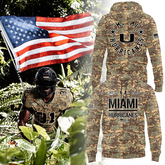 Special Edition Salute To Service – Honor and Support – Miami Hurricanes Hoodie V3