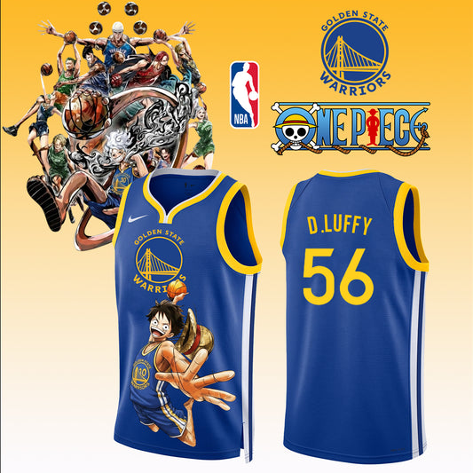 _,,ONE PIECE × NBA Golden State Warriors 2025 Jersey 1