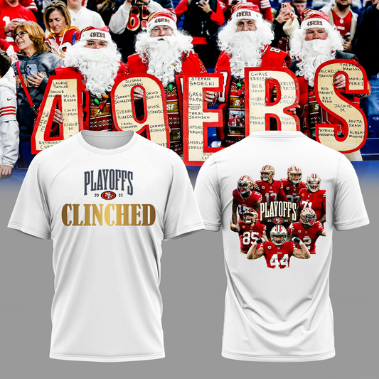 Limited Edition 2025 49ers Playoffs Clinched T-Shirt