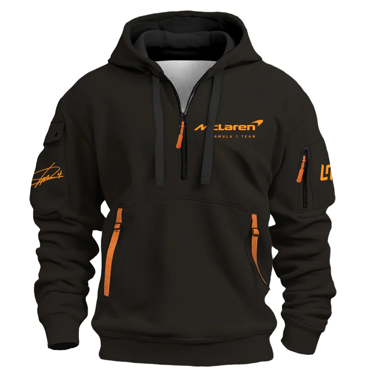 Champion From #4 to #1 Lando Norris McLaren F1 Team Hoodie Half Zip