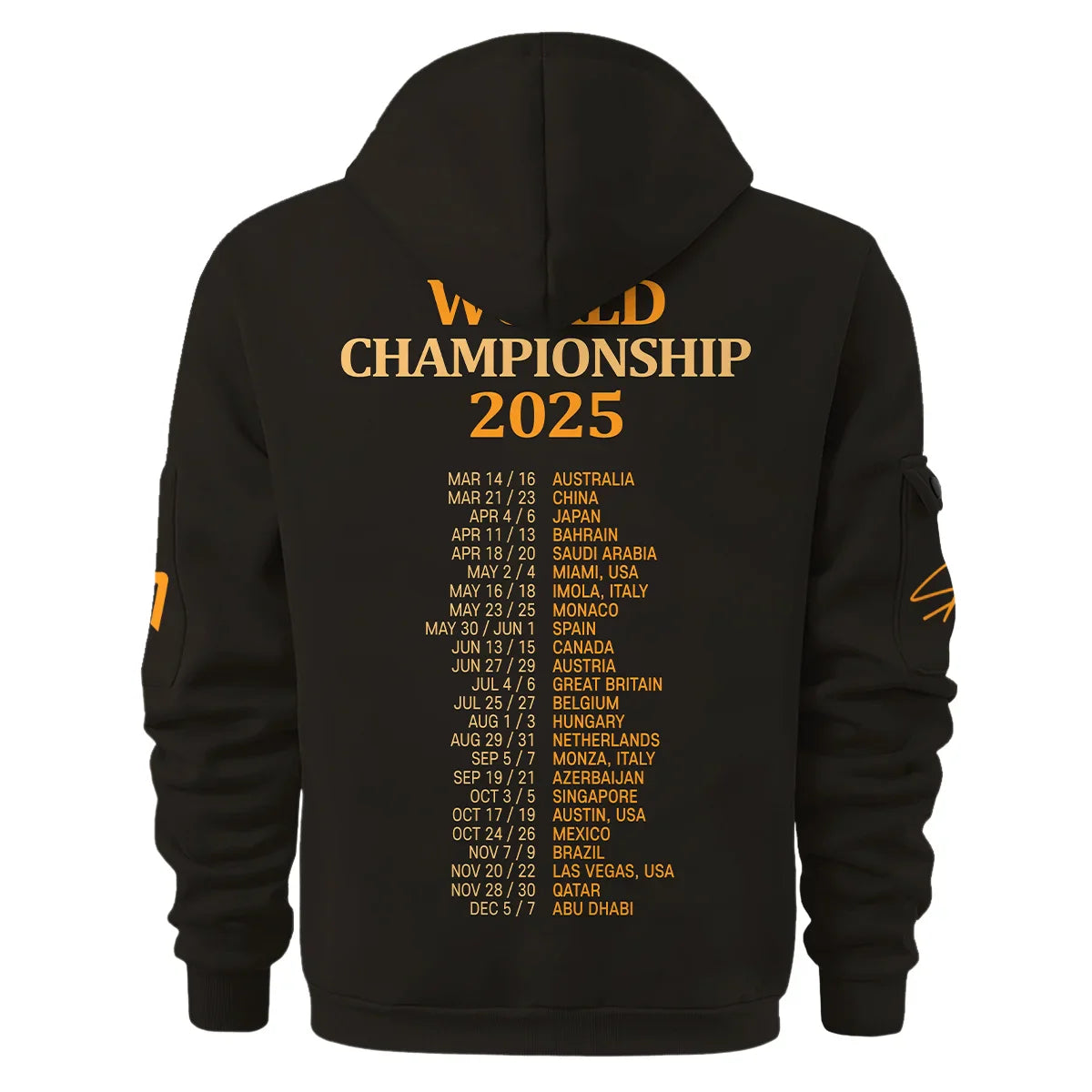 Champion From #4 to #1 Lando Norris McLaren F1 Team Hoodie Half Zip