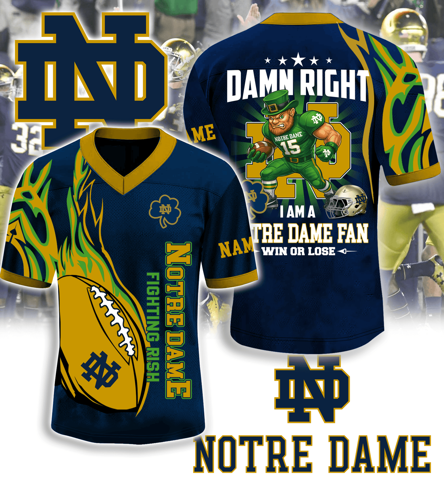 Notre Dame Fighting Irish Fan Jersey