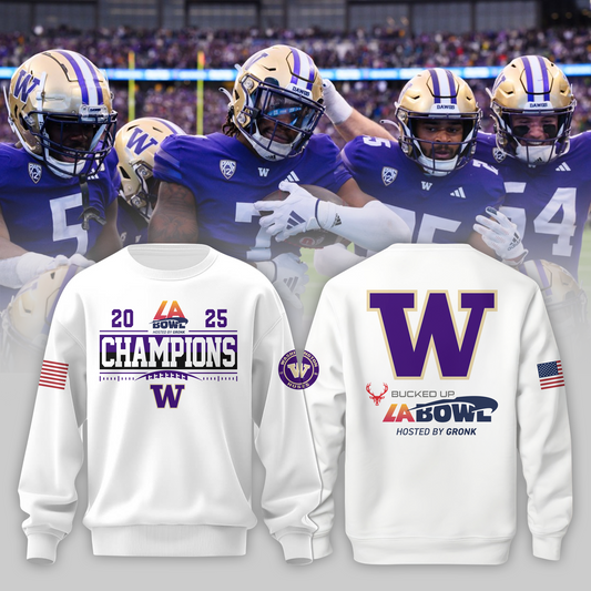 Washington Football Champions Sweatshirt - LA Bowl Champions Sweatshirt - White - Unisex - Design By Twinkle My Toes