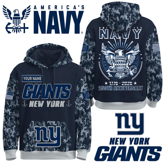 New York Giants x U.S Navy 250th Birthday Anniversary-3D Unisex Hoodie