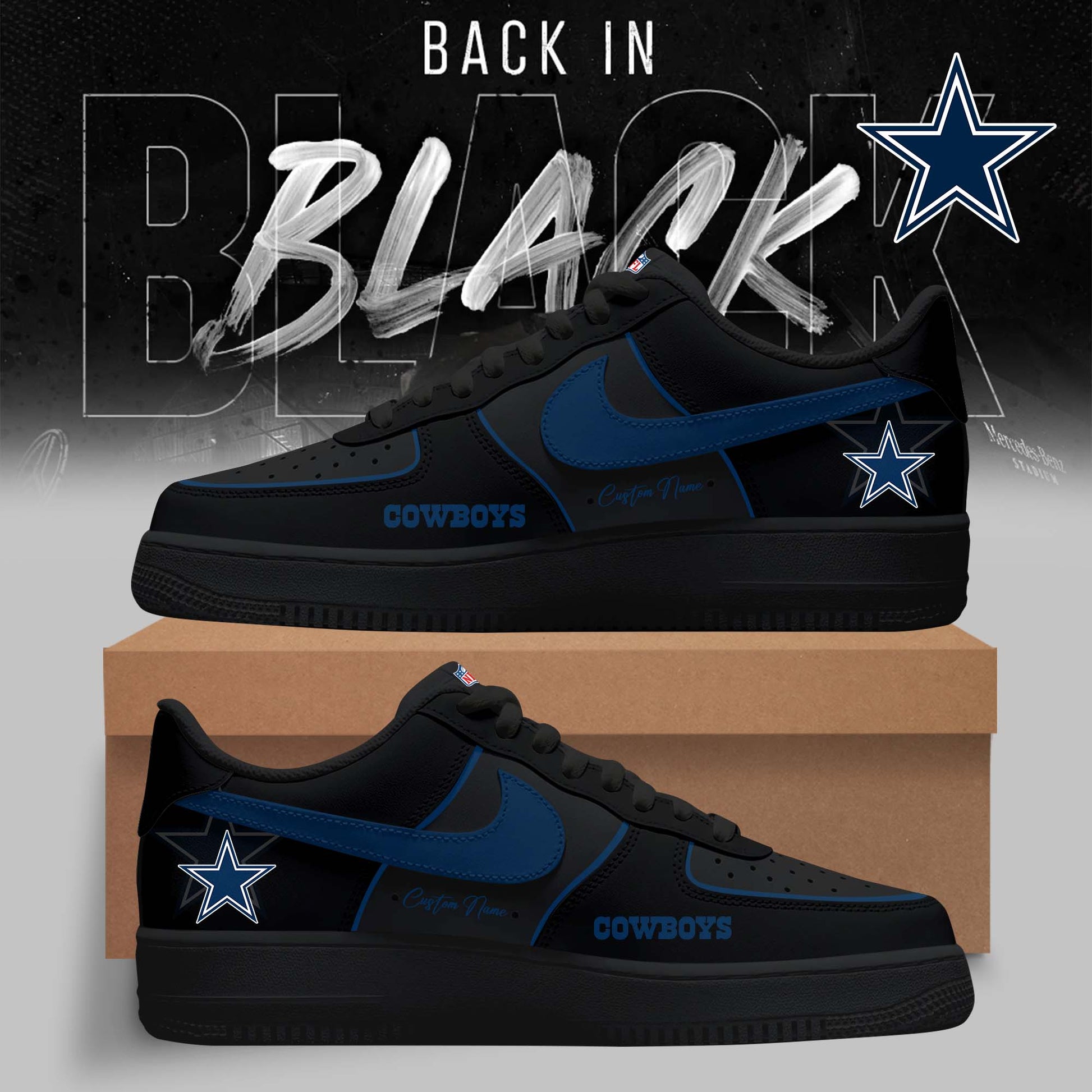 Dallas Cowboys – 2025 Back In Black Limited Edition AF1