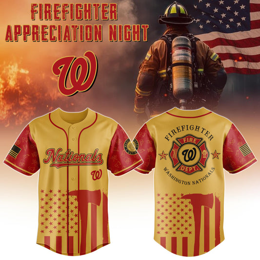 Washington Nationals Firefighter Special Edition-3D Baseball Jersey