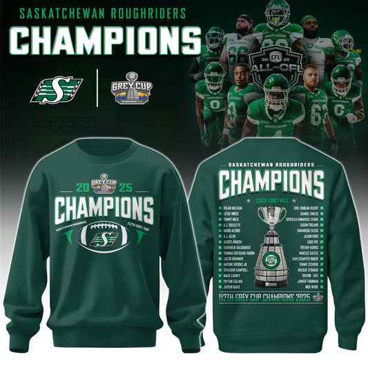Limited Edition Roughriders 2025 Grey Cup Champions Sweatshirt-AB1711257024