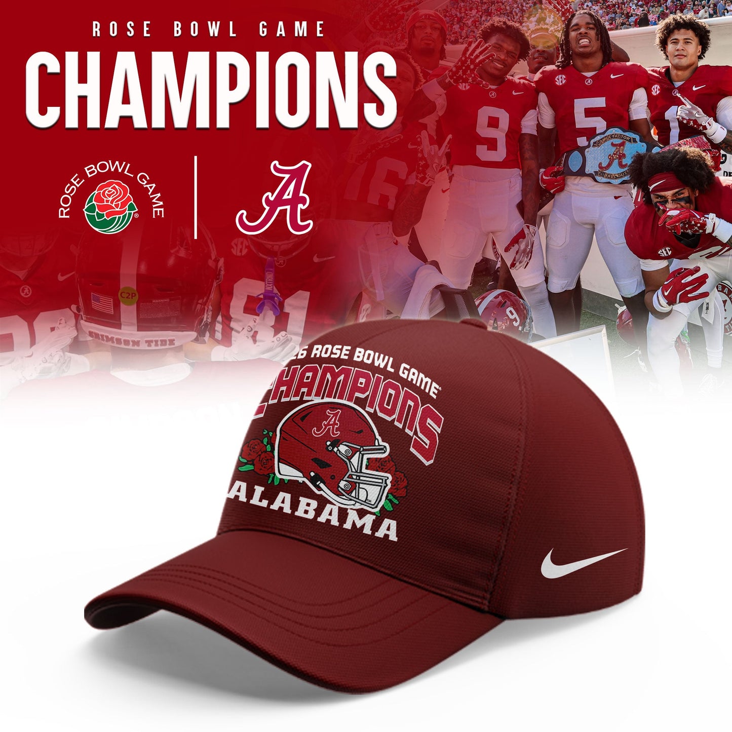 Alabama Crimson Tide 2026 Rose Bowl Champions Limited Sweatshirt