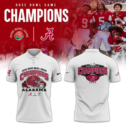 Alabama Crimson Tide 2026 Rose Bowl Champions Limited Polo Shirt v2