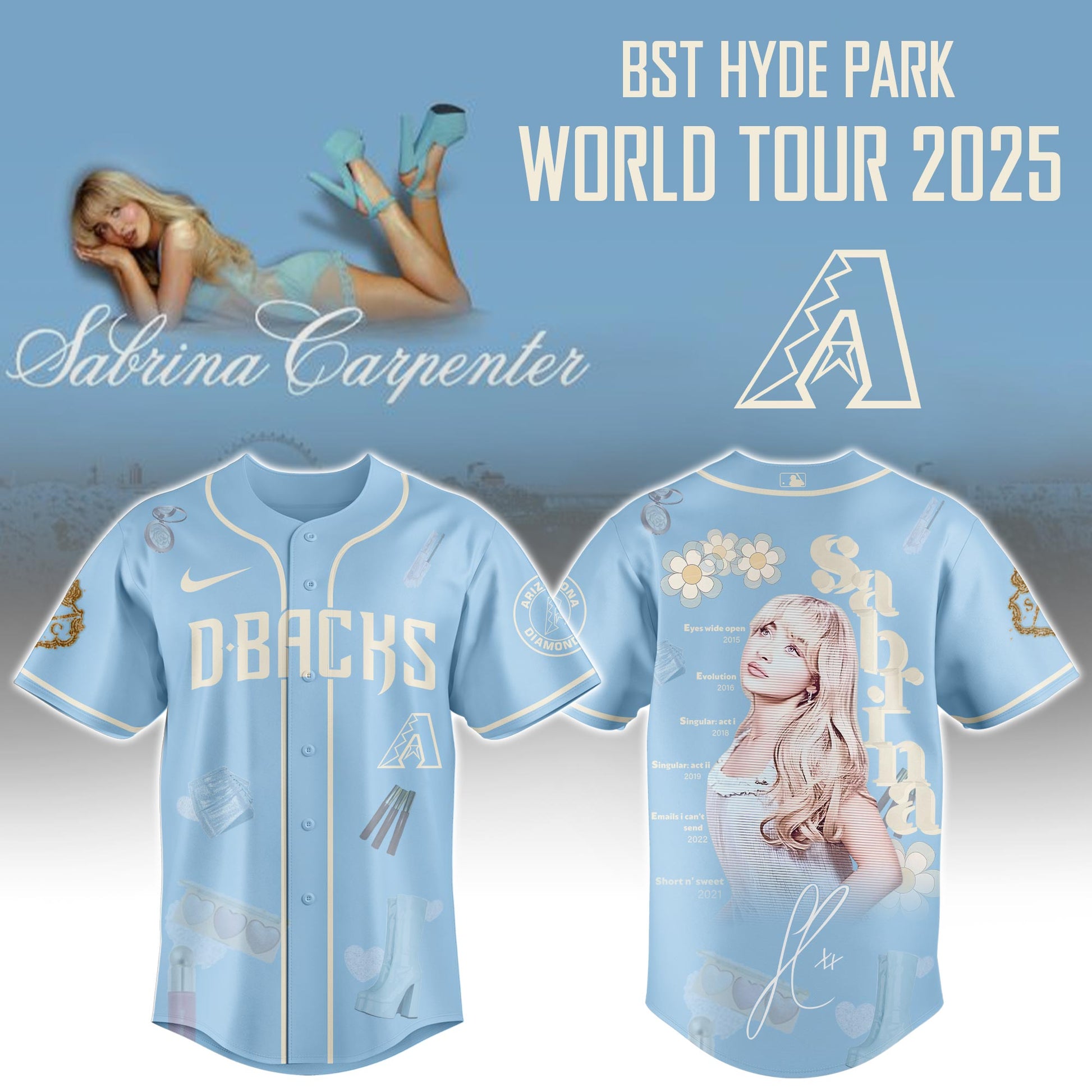 A Diamondbacks x Sabrina Carpenter "Short n’ Sweet Tour" Jersey Editions Limited +Selling Out Fast