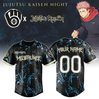 Milwaukee Brewers MLB x Jujutsu Kaisen Night Jersey Limited Edition