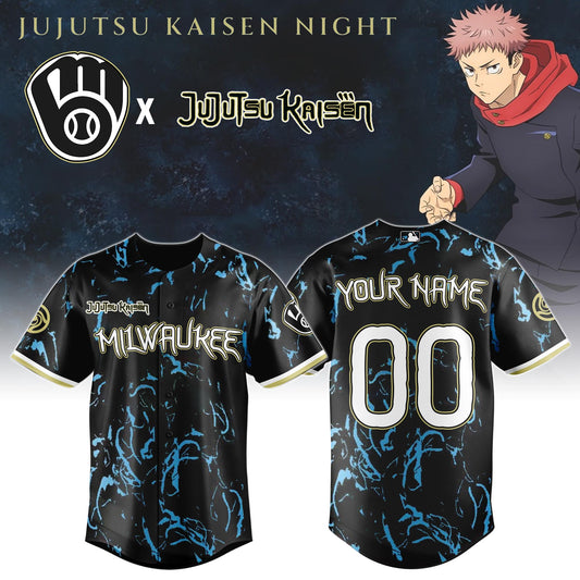 Milwaukee Brewers MLB x Jujutsu Kaisen Night Jersey Limited Edition