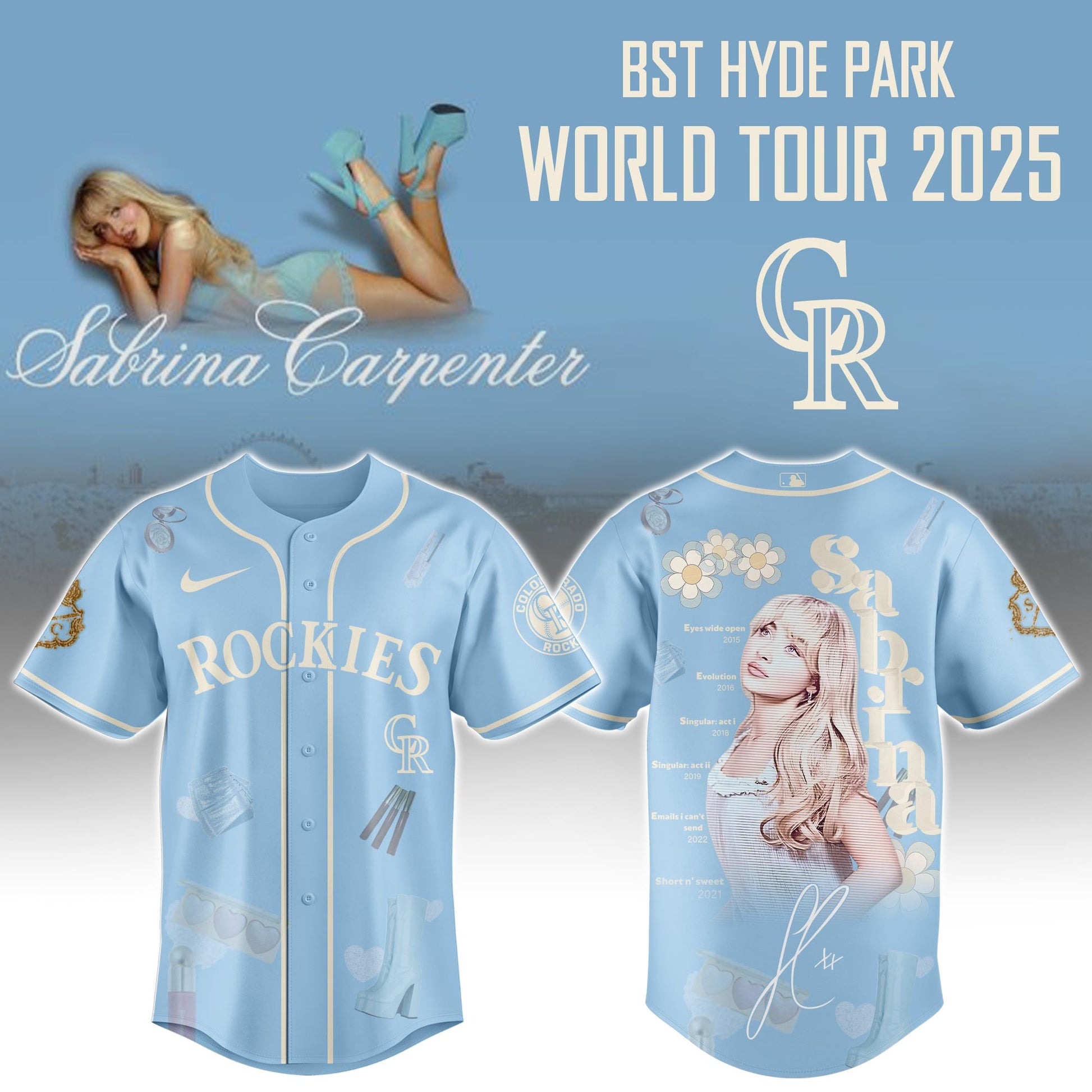 C Rockies x Sabrina Carpenter "Short n’ Sweet Tour" Jersey Editions Limited +Selling Out Fast