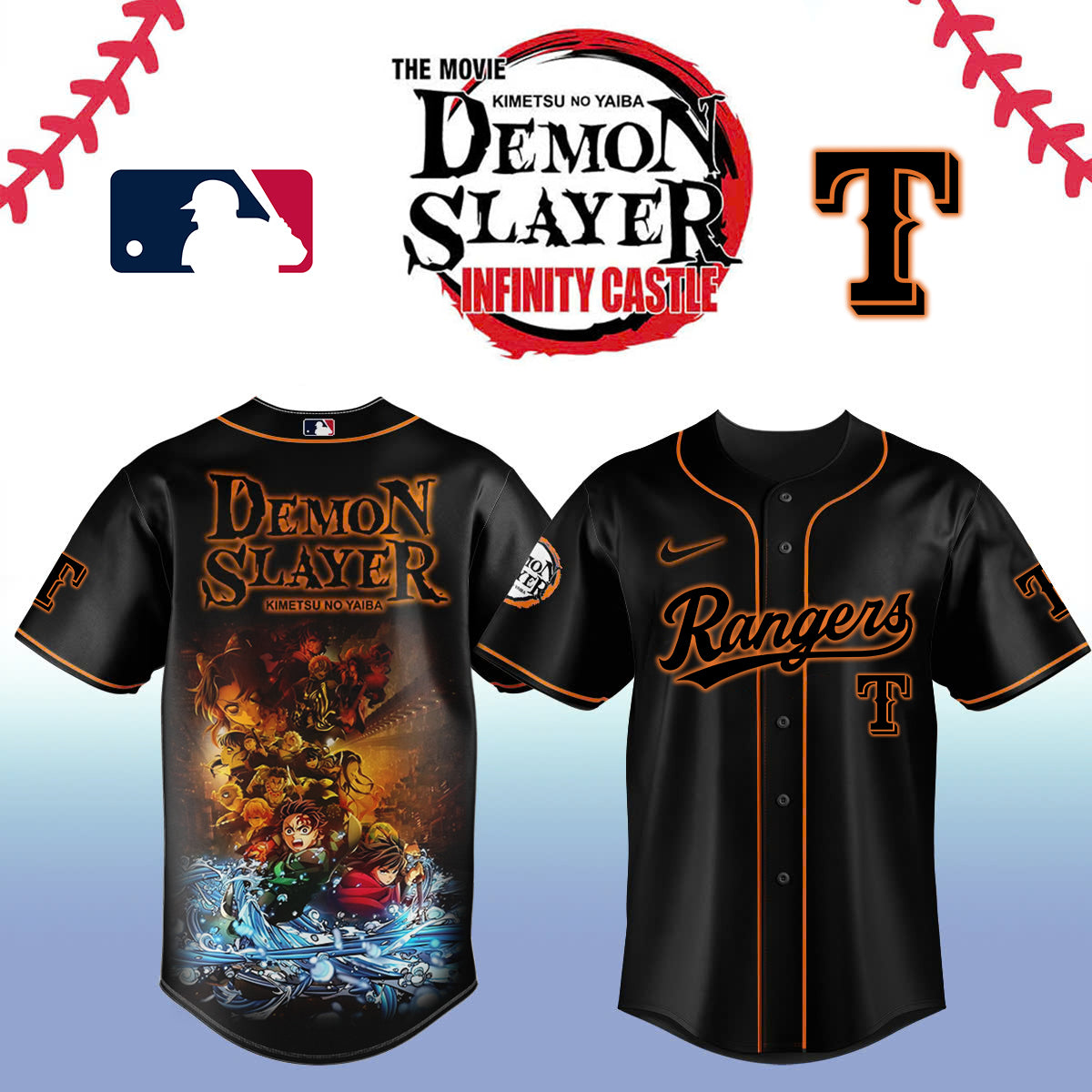 Demon slayer_Texas Rangers Baseball Jersey