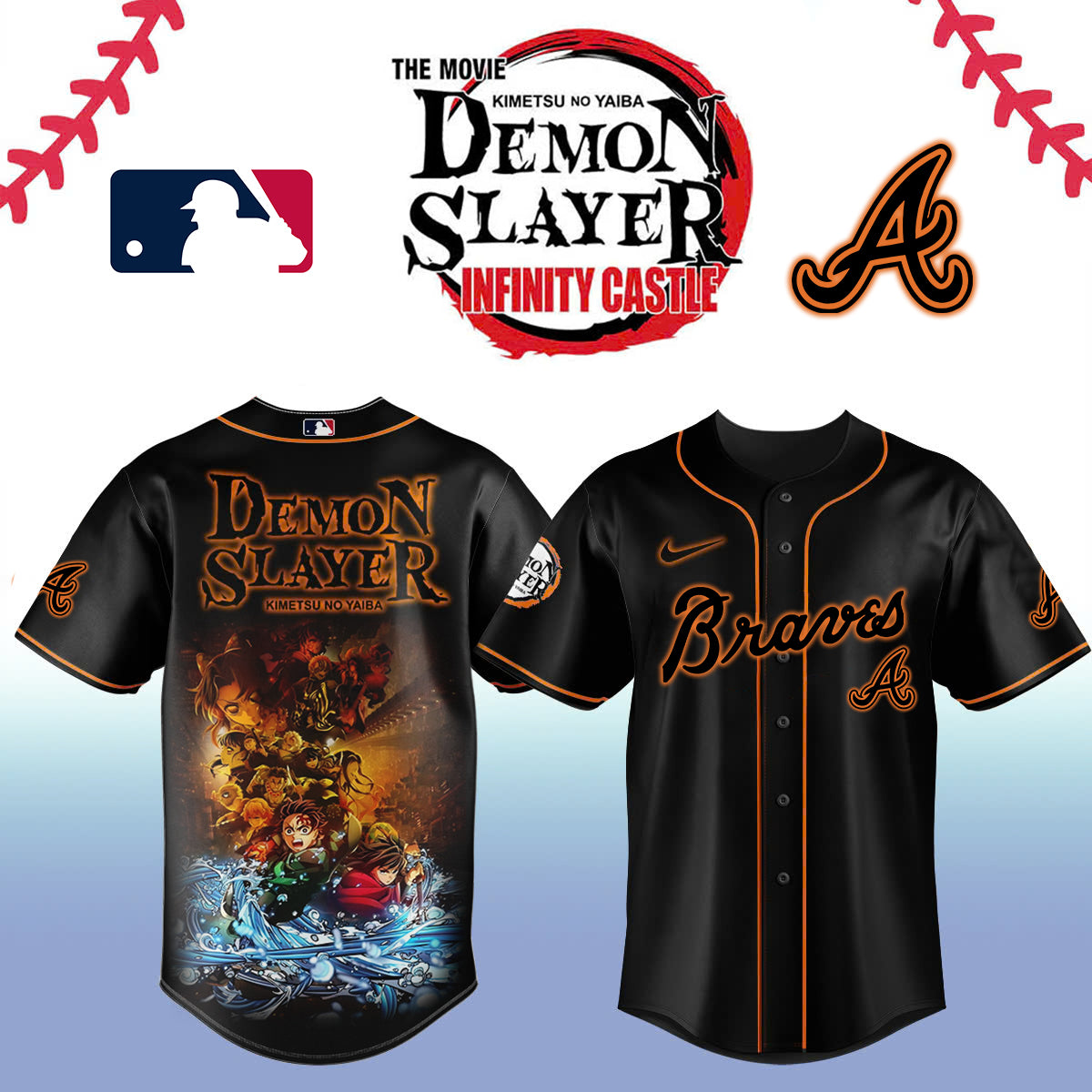 Demon slayer_Atlanta Braves Baseball Jersey