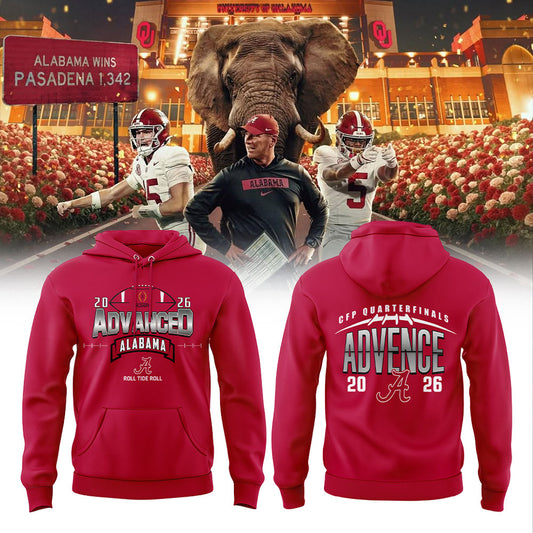 . Alabama WAY BACK TO ADVANCE Red Hoodie