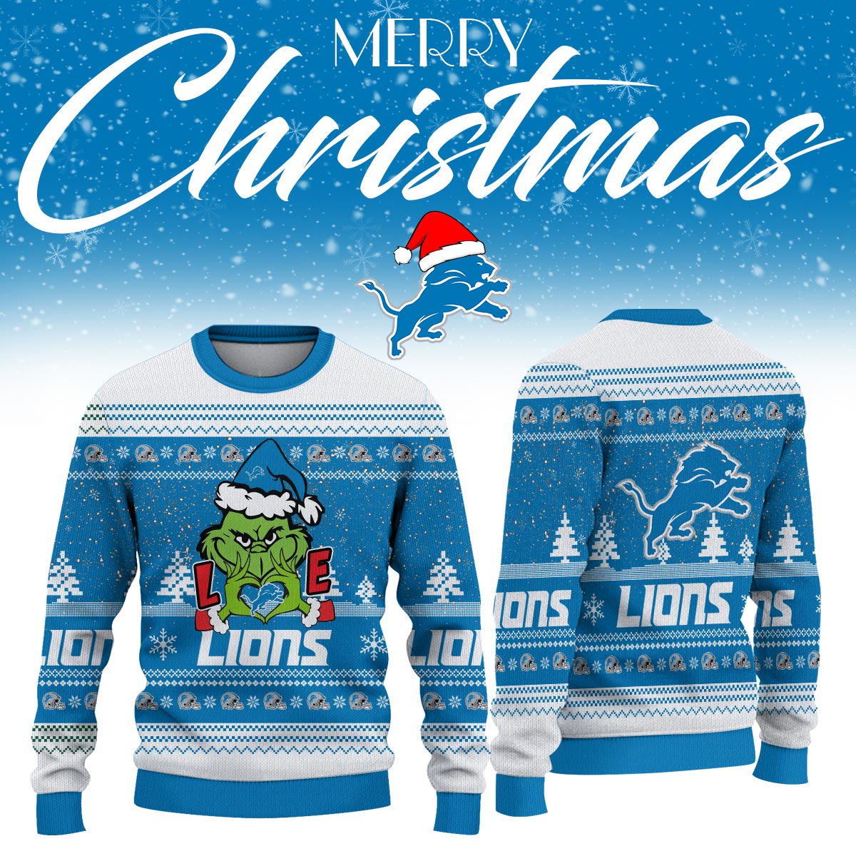 _Detroit Lions Limited Ugly Christmas Sweaters