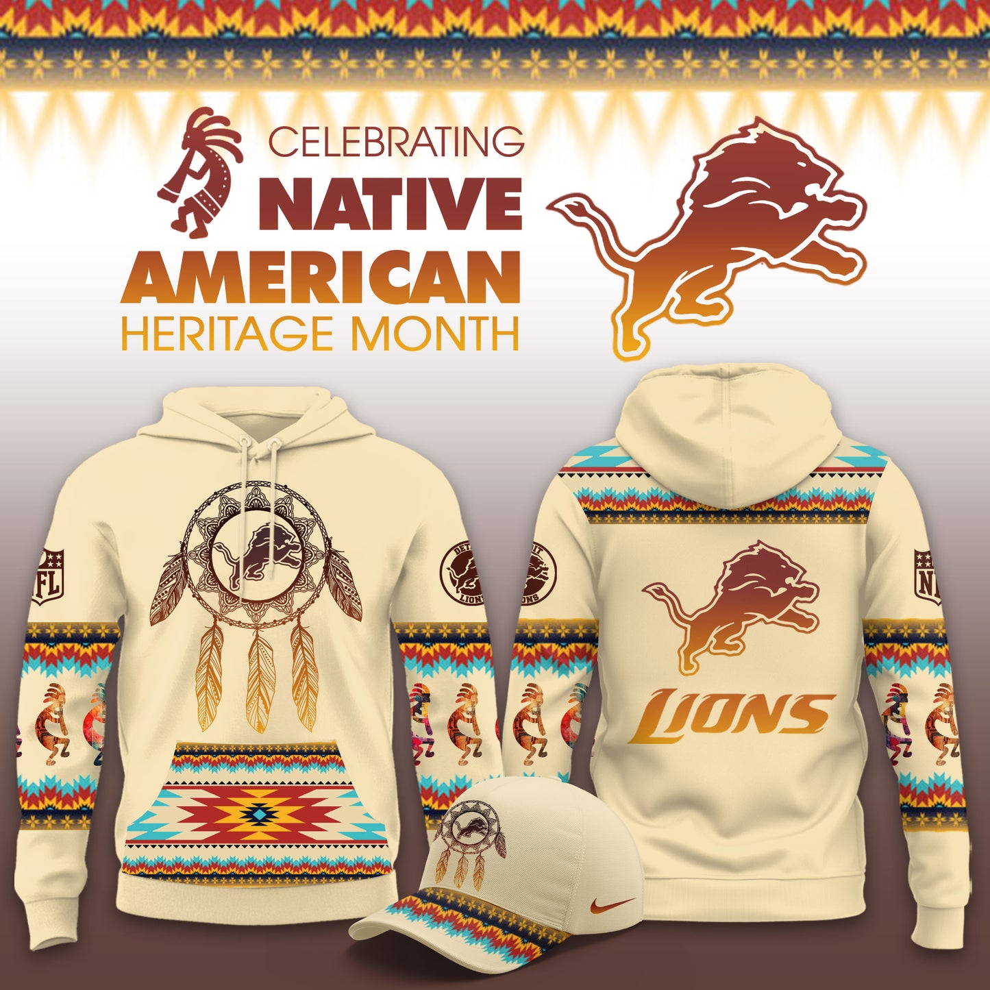 Detroit Lions Native American Heritage Limited Hoodie
