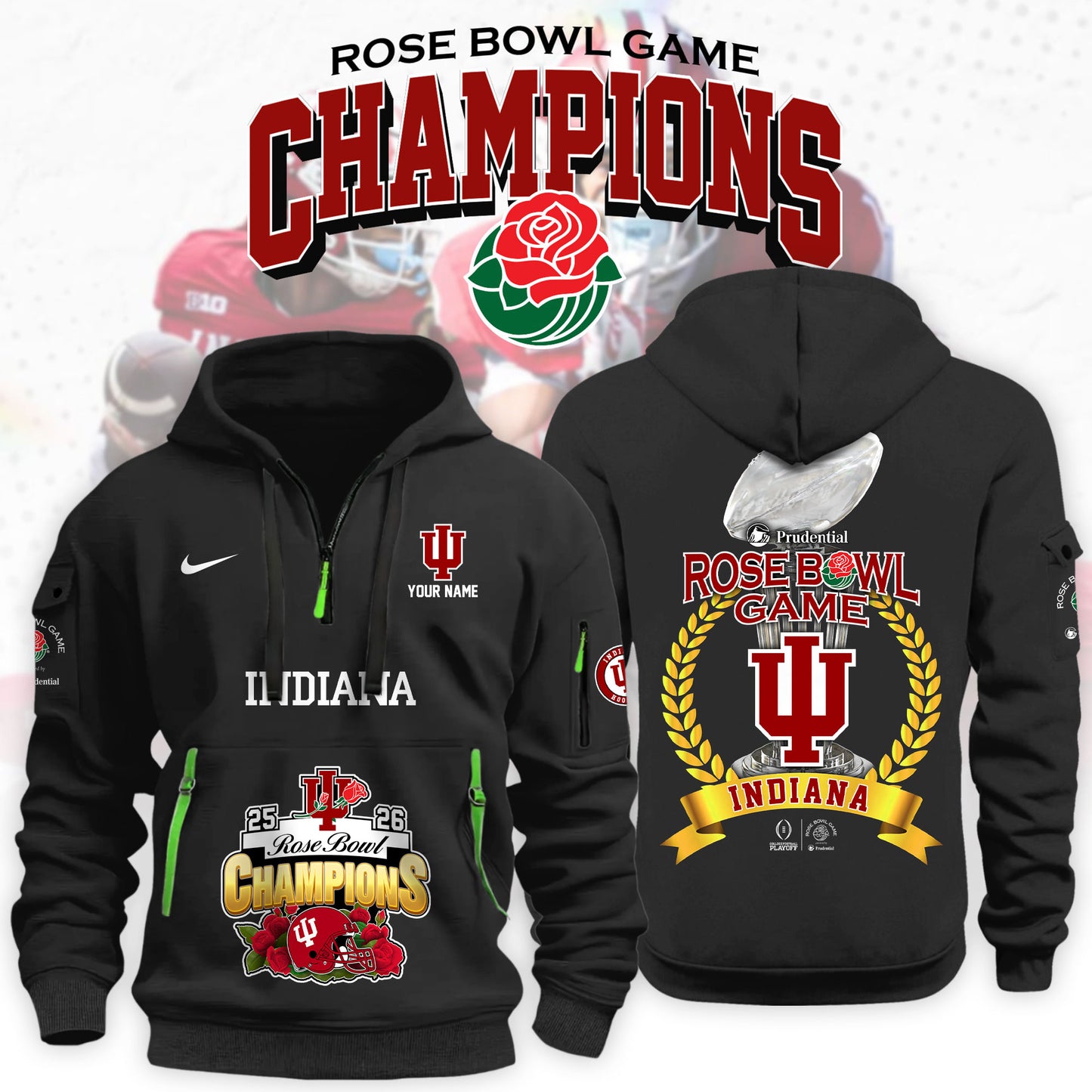 Indiana Hoosiers 2026 Rose Bowl Champions Limited New Hoodie