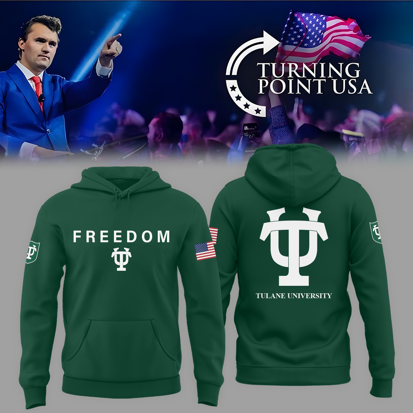 Tulane University x Turning Point USA 2025 Hoodie
