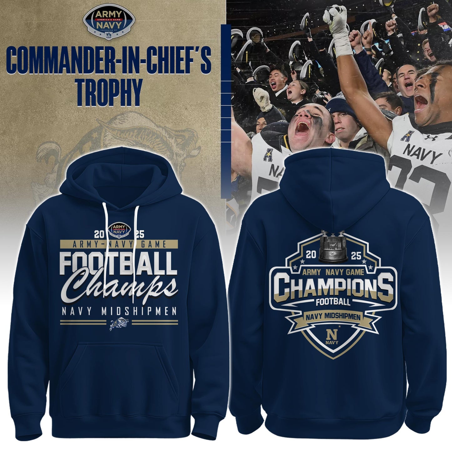 Navy Champions White Hoodie + Unisex Limited Style