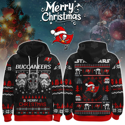 Unisex Buccaneers Merry Christmas The Force Edition Hoodie