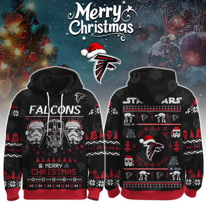 Unisex Falcons Merry Christmas The Force Edition Hoodie