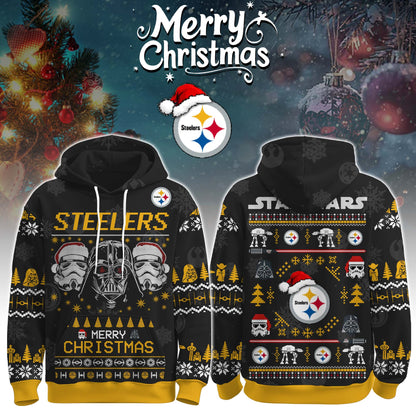 Unisex Steelers Merry Christmas The Force Edition Hoodie
