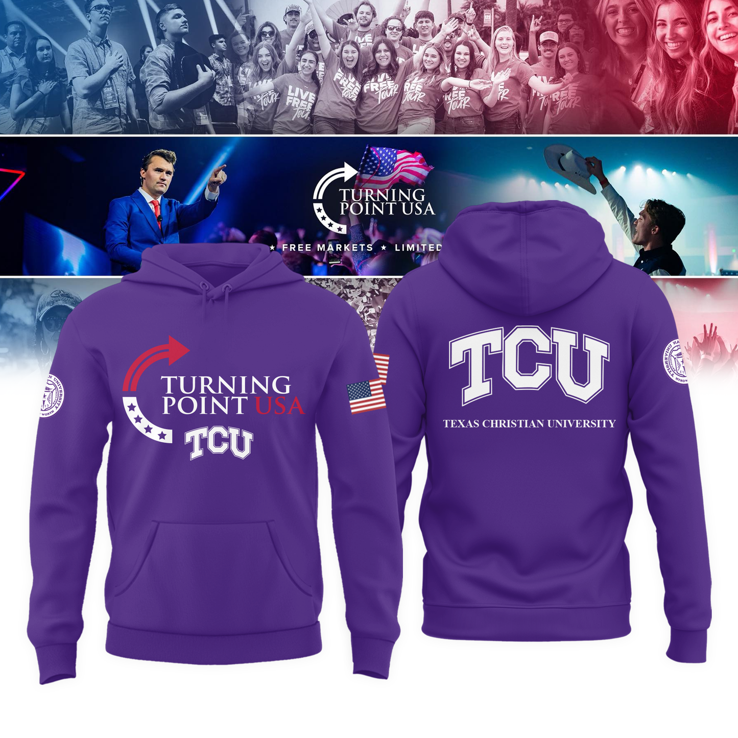 TCU x Turning Point USA 2025 Hoodie