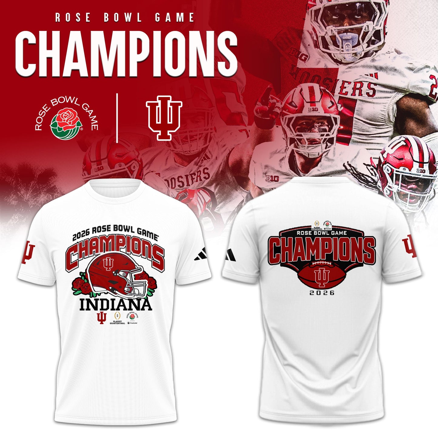 Indiana Hoosiers 2026 Rose Bowl Champions Limited Shirt v2