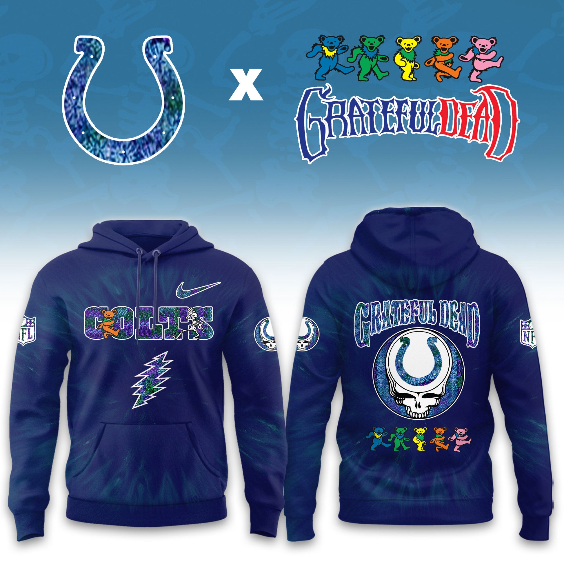 _Indianapolis Colts Grateful Dead Limited Hoodie