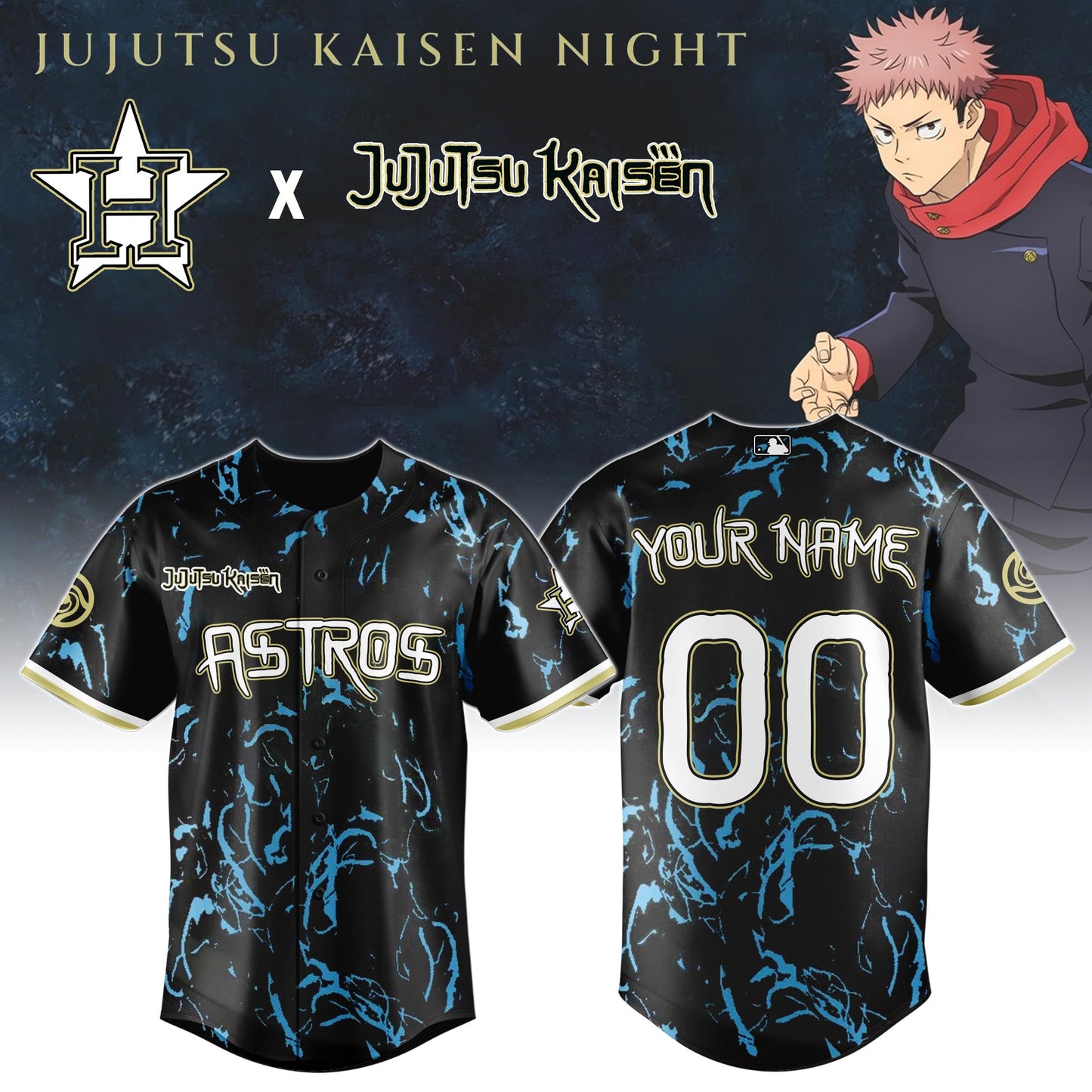 Houston Astros MLB x Jujutsu Kaisen Night Jersey Limited