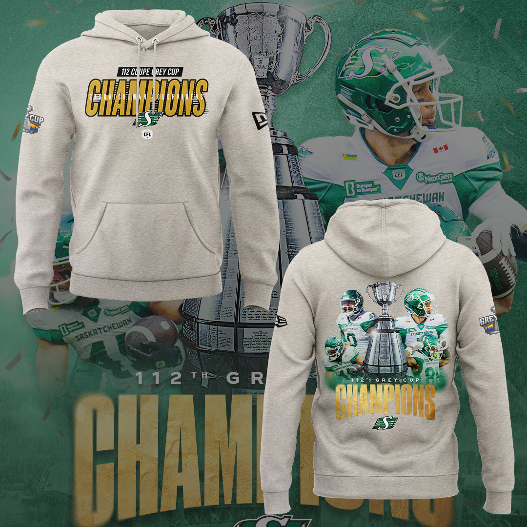 Limited Edition Roughriders 2025 Grey Cup Champions Hoodie-KC11172513